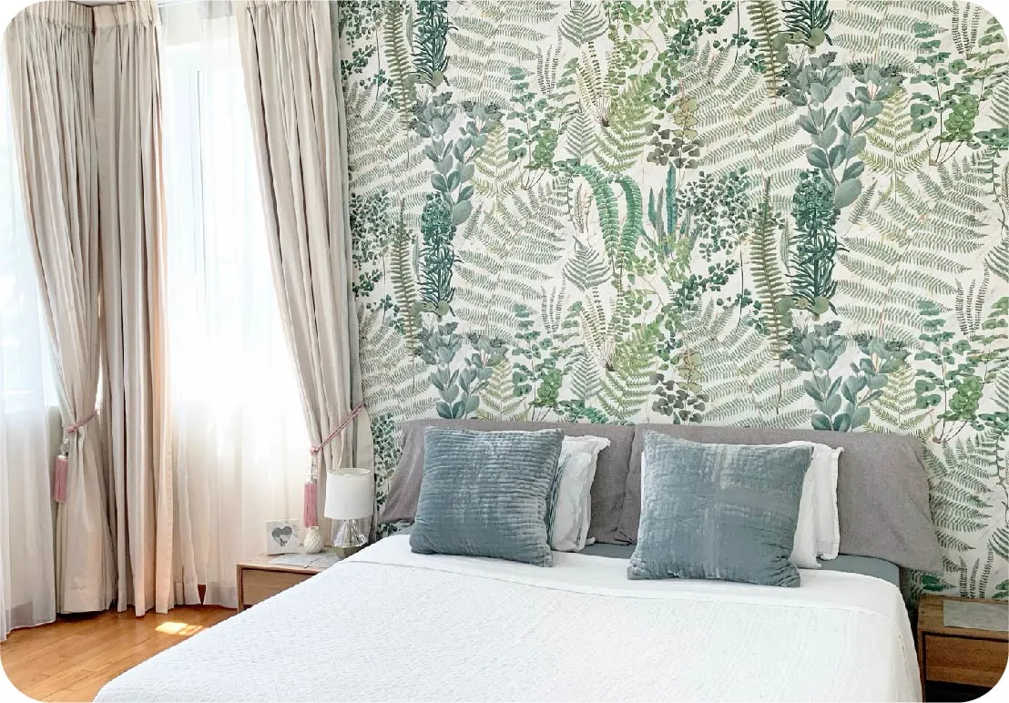 Leaf-Patterned Wallpaper